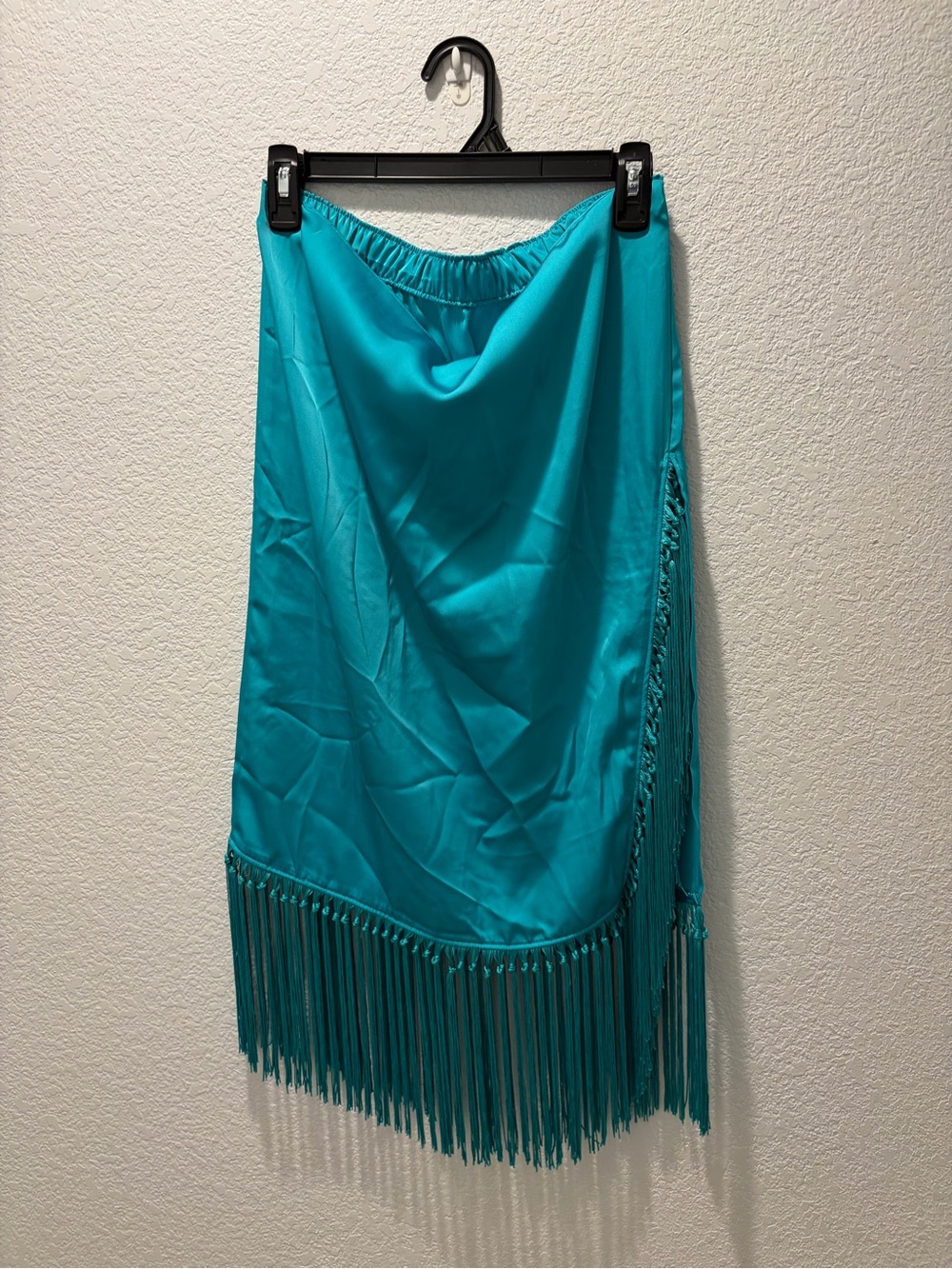 Jessica Simpson Teal Fringe Midi Skirt